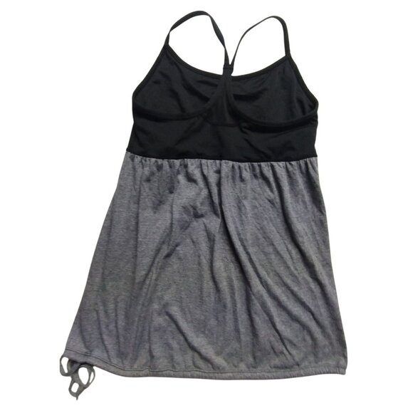 Rhonda Shear Women's Medium Black & Gray Color Block Spaghetti Strap Babydoll To - Picture 1 of 9